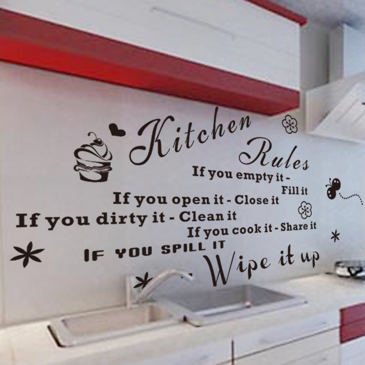 Creative kitchen Kitchen rules English Wall sticker Home decoration