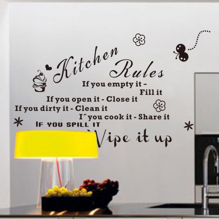 Creative kitchen Kitchen rules English Wall sticker Home decoration