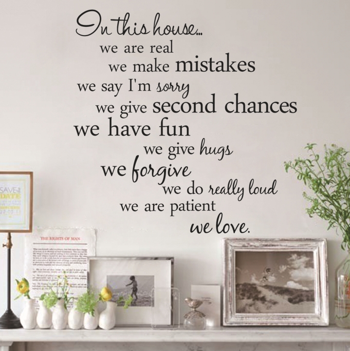 English In this house living room background Can be removed Wall sticker