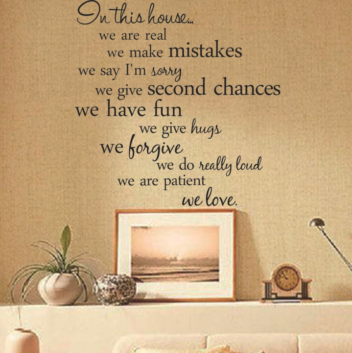 English In this house living room background Can be removed Wall sticker