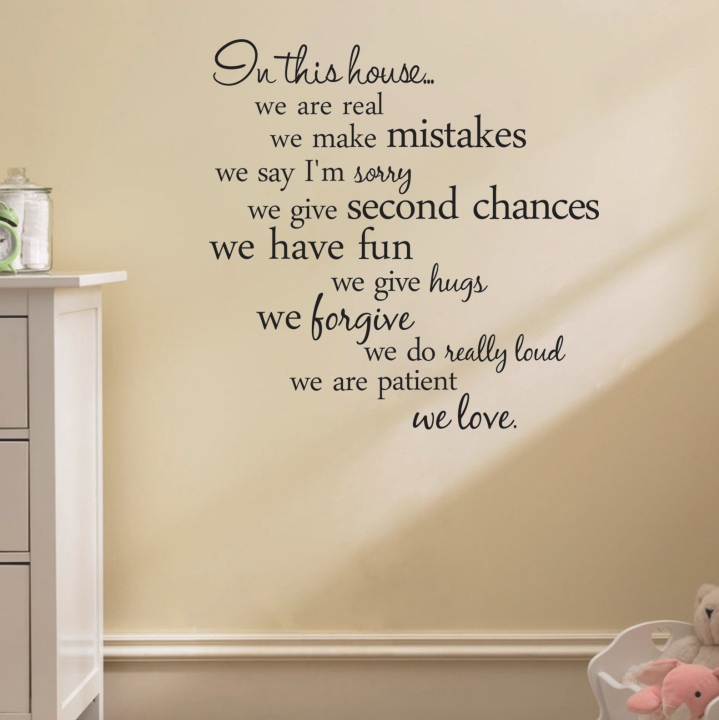 English In this house living room background Can be removed Wall sticker