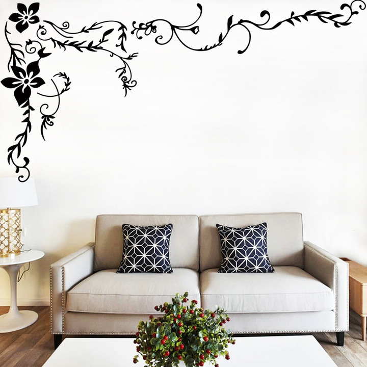 Flower vine bedroom living room sofa TV background Wall sticker