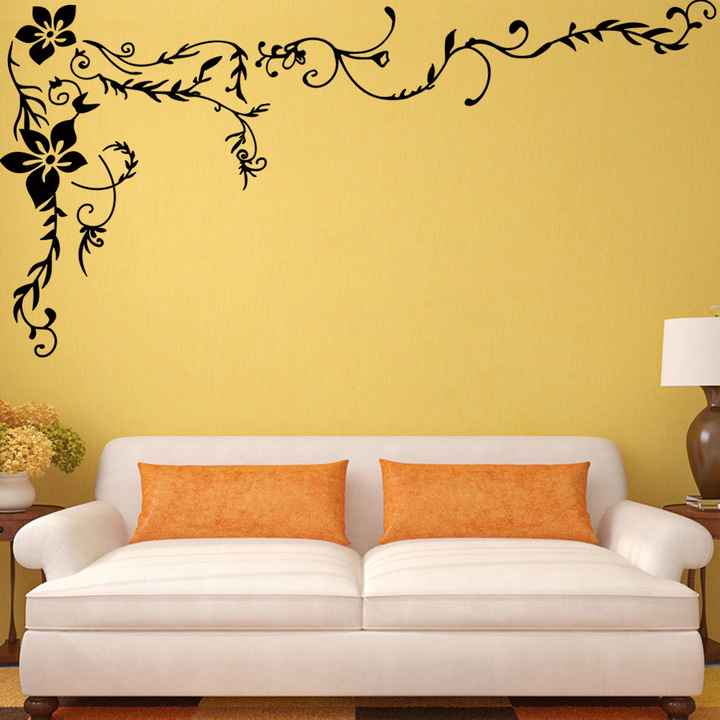 Flower vine bedroom living room sofa TV background Wall sticker