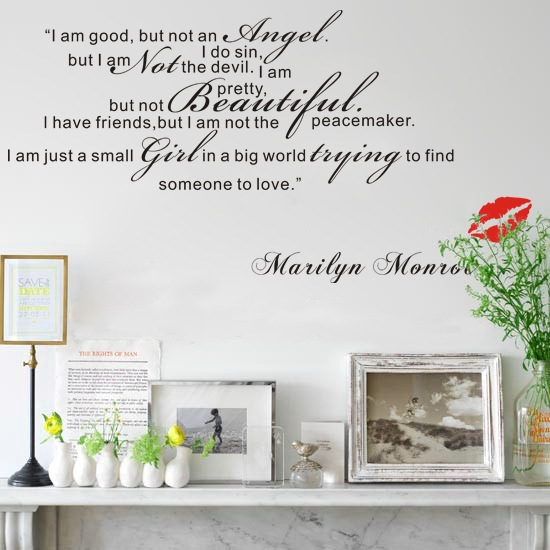 Western style Monroe Red lips English Somet love English motto Wall sticker