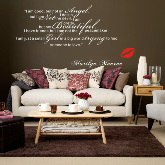 Western style Monroe Red lips English Somet love English motto Wall sticker