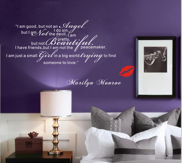 Western style Monroe Red lips English Somet love English motto Wall sticker