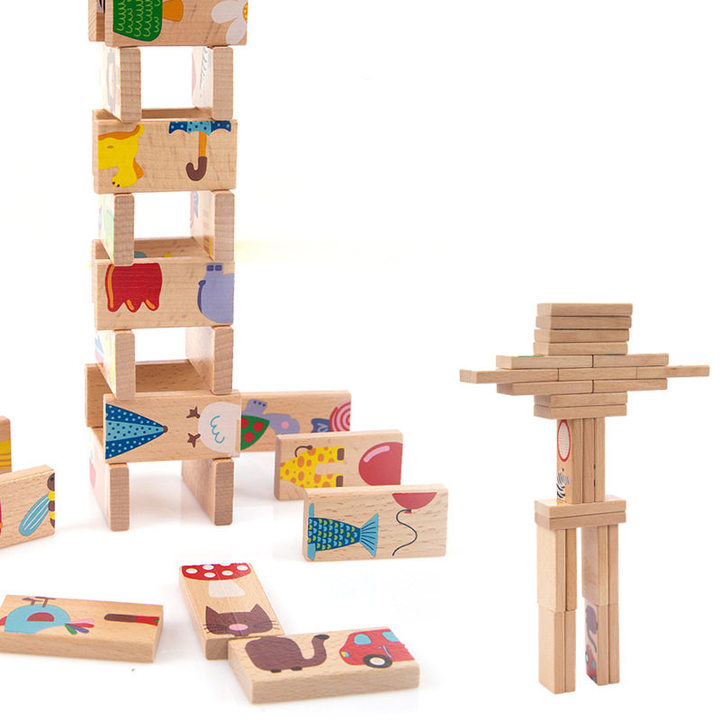 Wooden Domino Blocks Early Education Blocks Kids Toys For Brinquedos Oyuncak Brinquedo Juguetes