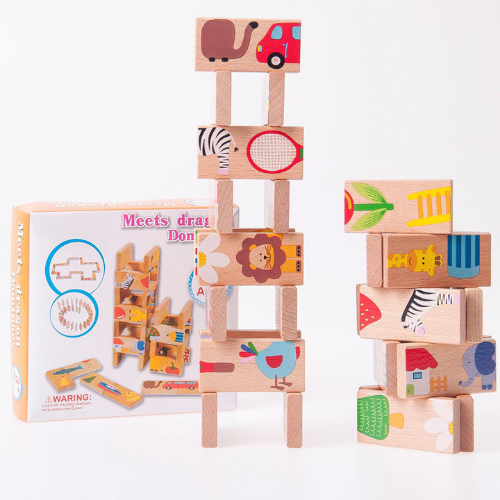 Wooden Domino Blocks Early Education Blocks Kids Toys For Brinquedos Oyuncak Brinquedo Juguetes
