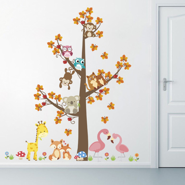 Cartoon owl Children's room Background wall Home decoration Sticker
