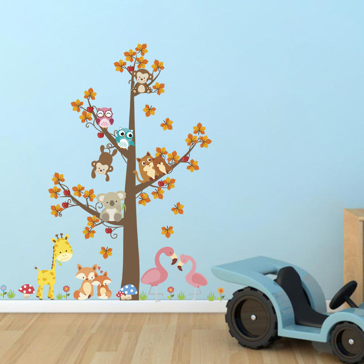 Cartoon owl Children's room Background wall Home decoration Sticker