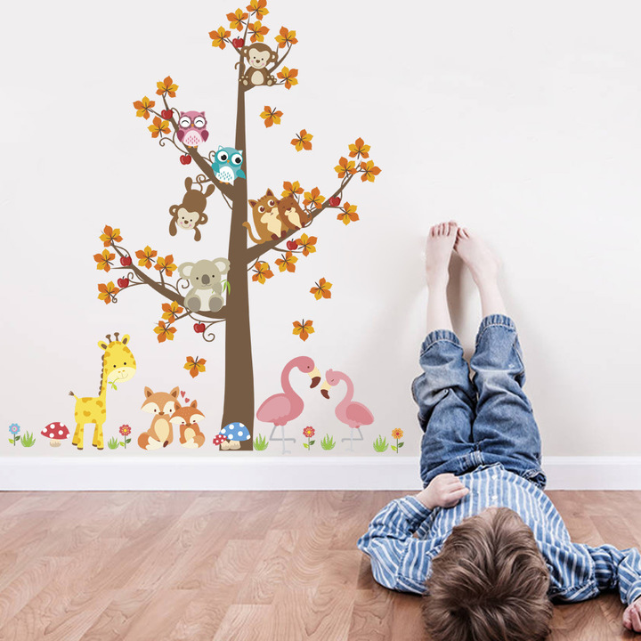 Cartoon owl Children's room Background wall Home decoration Sticker