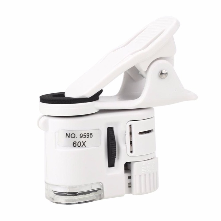 LED light Take a photo magnifier 60 times Mini Portable universal Phone clip HD microscope