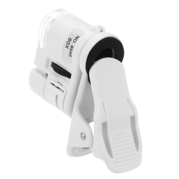 LED light Take a photo magnifier 60 times Mini Portable universal Phone clip HD microscope
