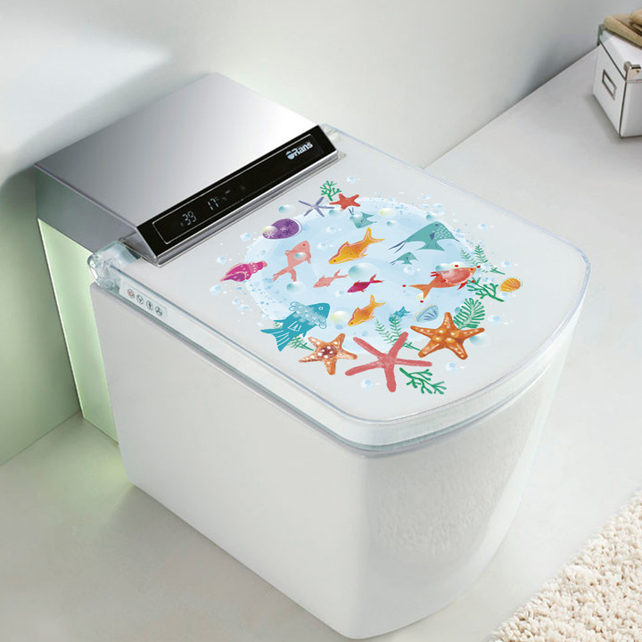 Underwater World Fish star Toilet sticker glass Sticker Window Decorative stickers