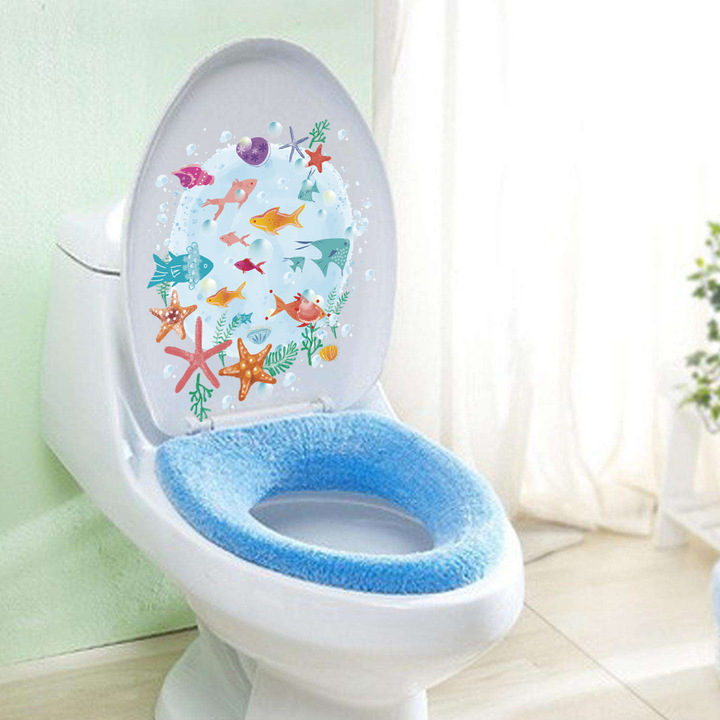 Underwater World Fish star Toilet sticker glass Sticker Window Decorative stickers