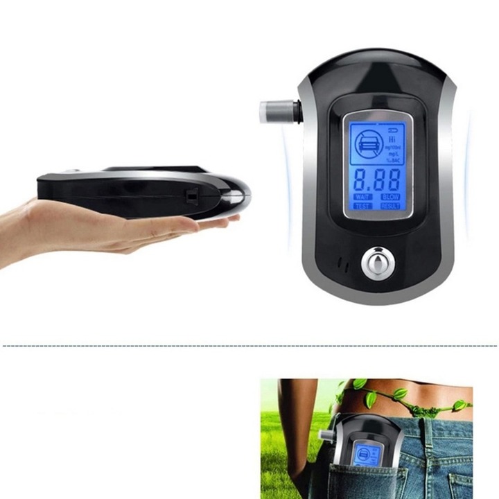 Digital Breath Alcohol Tester Breathalyzer with LCD Dispaly with Mouthpieces Police Alcohol