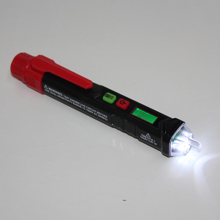 HT100 12~1000V AC Voltage Detectors Electrical Test Pencil Electroscope Low Battery Indicate