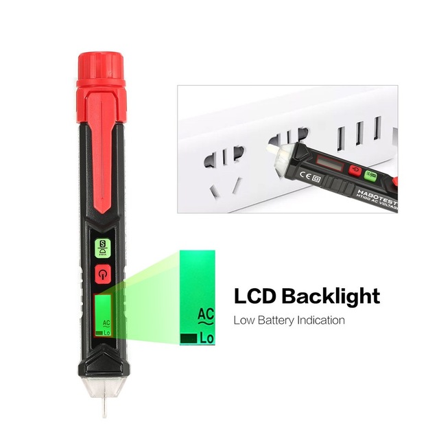 HT100 12~1000V AC Voltage Detectors Electrical Test Pencil Electroscope Low Battery Indicate