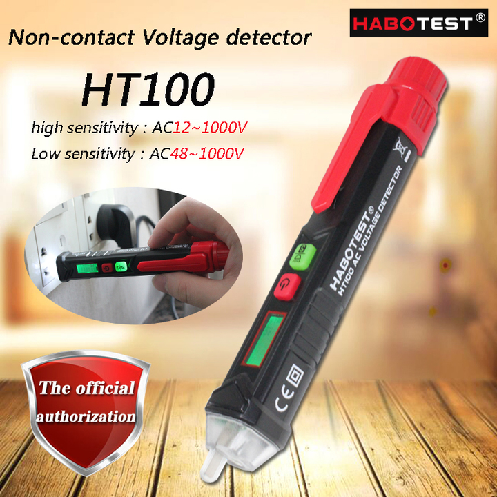 HT100 12~1000V AC Voltage Detectors Electrical Test Pencil Electroscope Low Battery Indicate