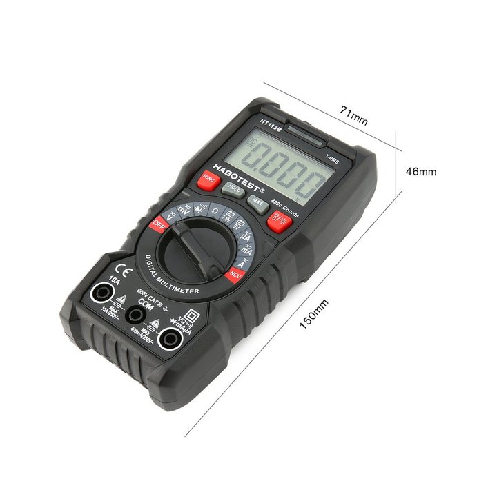 Auto Range Digital Multimeter DC/AC Voltage Current Meter Handheld Ammeter Diode NCV Ohm Tester