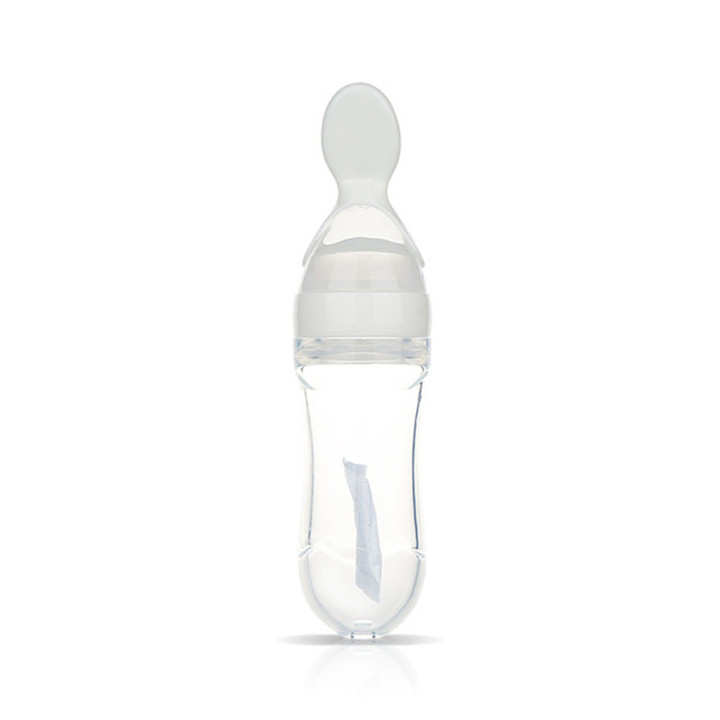 Baby Squeezing Feeding Bottle Silicone Training Rice Spoon Infant Cereal Food Supplement  Tools