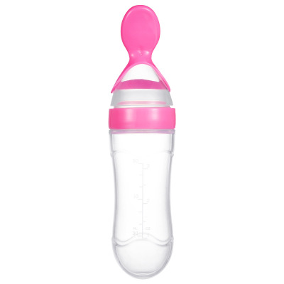 Baby Squeezing Feeding Bottle Silicone Training Rice Spoon Infant Cereal Food Supplement  Tools