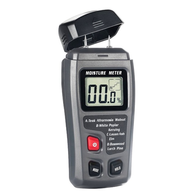 BSIDE Portable Digital Wood Moisture Meter 0~99.9% Timber Hygrometer  with Large LCD Displa