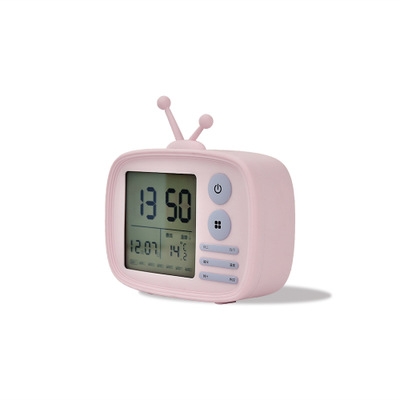 Retro sound TV set Alarm clock USB Charging Alarm clock calendar temperature display