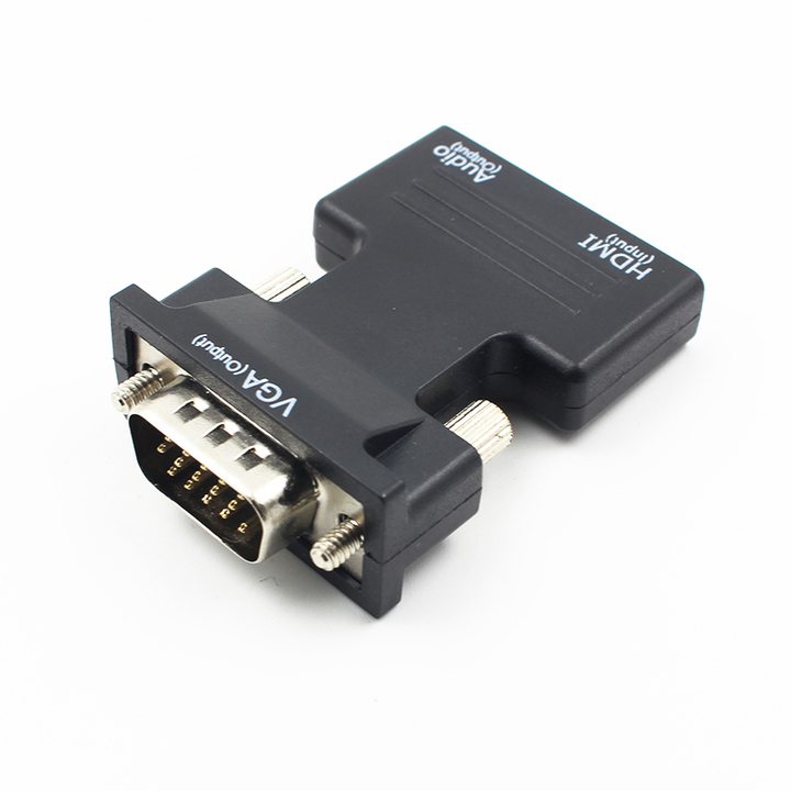 VGA Male Converter with Audio Adapter Support 1080P Signal Output for Multimedia