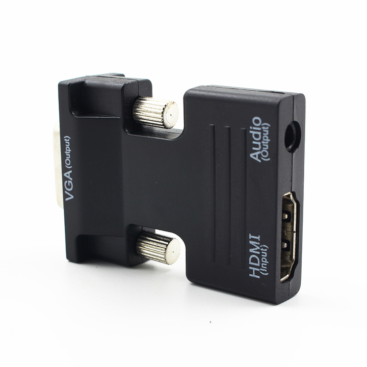 VGA Male Converter with Audio Adapter Support 1080P Signal Output for Multimedia