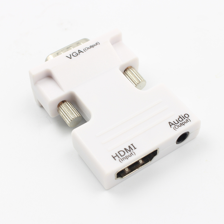 VGA Male Converter with Audio Adapter Support 1080P Signal Output for Multimedia