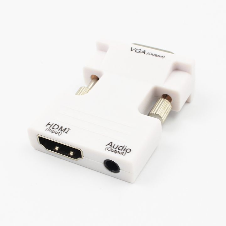 VGA Male Converter with Audio Adapter Support 1080P Signal Output for Multimedia