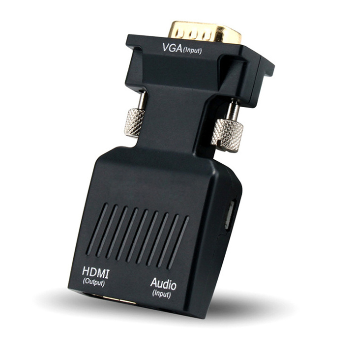 VGA Male to HDMI Female Converter with Audio Adapter Cables 1080P for HDTV Monitor Projector
