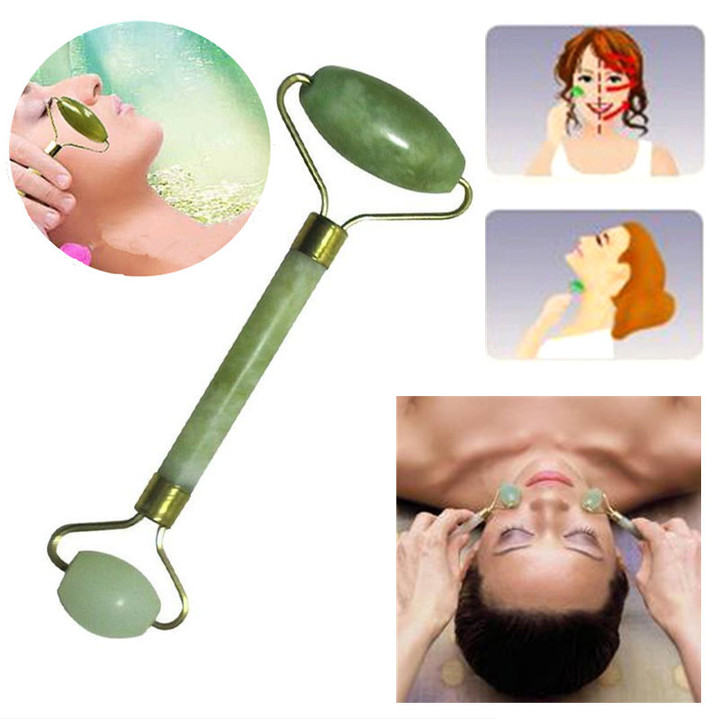 Facial Massage Roller Natural Jade Face Slimming Shaper Body Foot Relaxation Beauty Tool