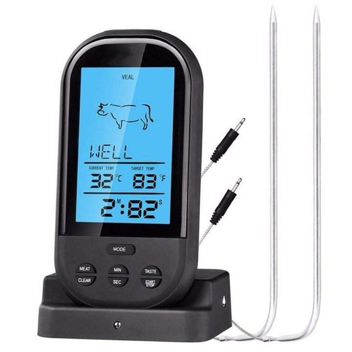 Digital LCD Display BBQ  Kitchen Barbecue Probe Meat Thermometer BBQ Temperature Tool