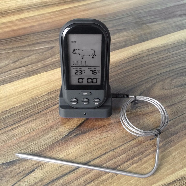 Digital LCD Display BBQ  Kitchen Barbecue Probe Meat Thermometer BBQ Temperature Tool