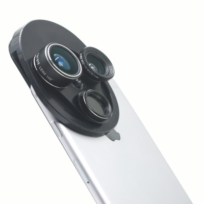 Portable Integrated Rotating 198 Fisheye 0.63x Wide Angle Mobile Phone Lens Macro Polarizer