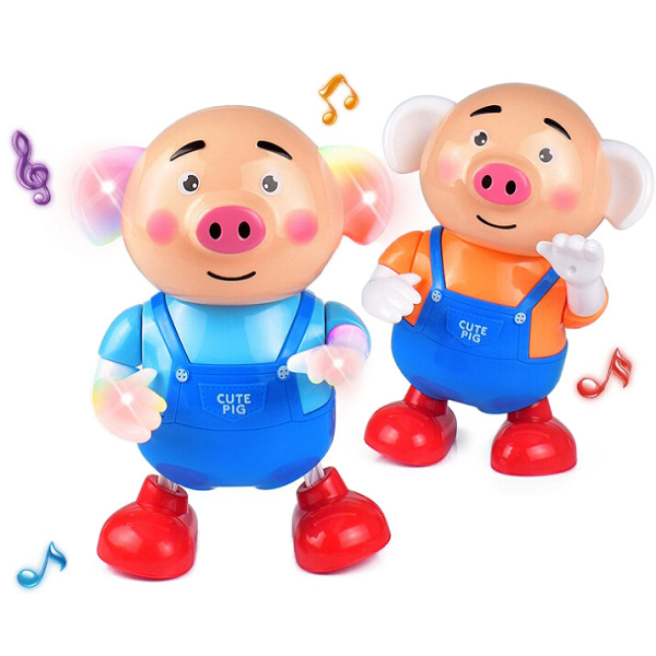 Rattles Flash Light Seaweed Pig Lovely Dancing Pig Electric Toy Funny Kids Abilities Training