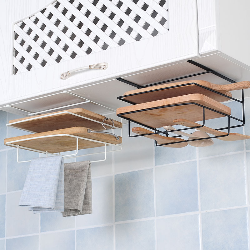 Punch free Wall mount Storage rack kitchen Hanging board Shelf