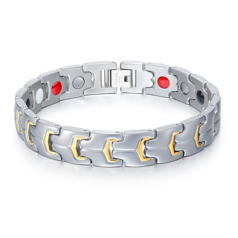 Men Western style trend Bracelet personality Domineering magnet Titanium steel energy Bracelet