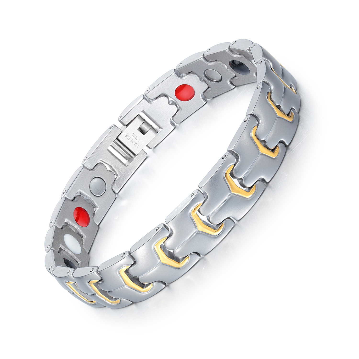 Men Western style trend Bracelet personality Domineering magnet Titanium steel energy Bracelet