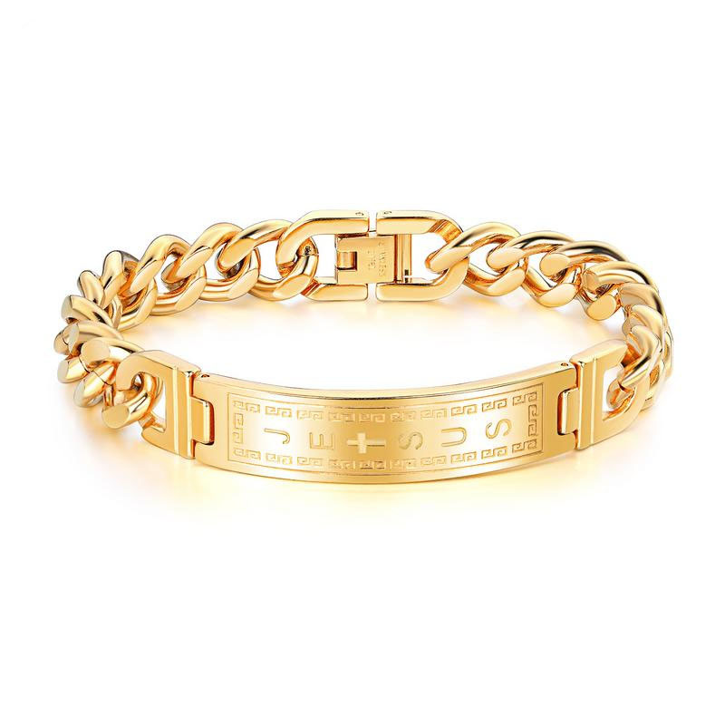 Men religion Titanium steel accessories Bracelet personality Great Wall Jesus cross Bracelet
