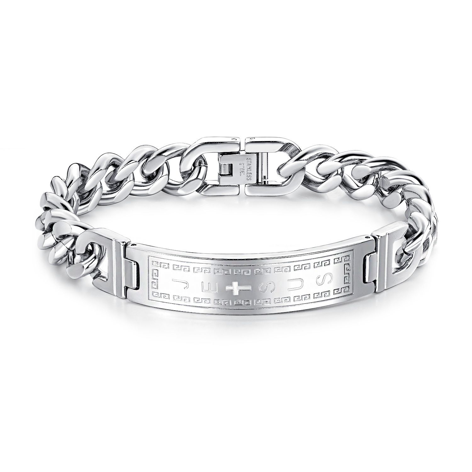Men religion Titanium steel accessories Bracelet personality Great Wall Jesus cross Bracelet