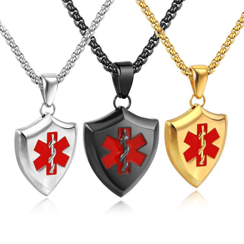 Men Pendant Western style trend stainless steel Snake stick medicine Sign Tag