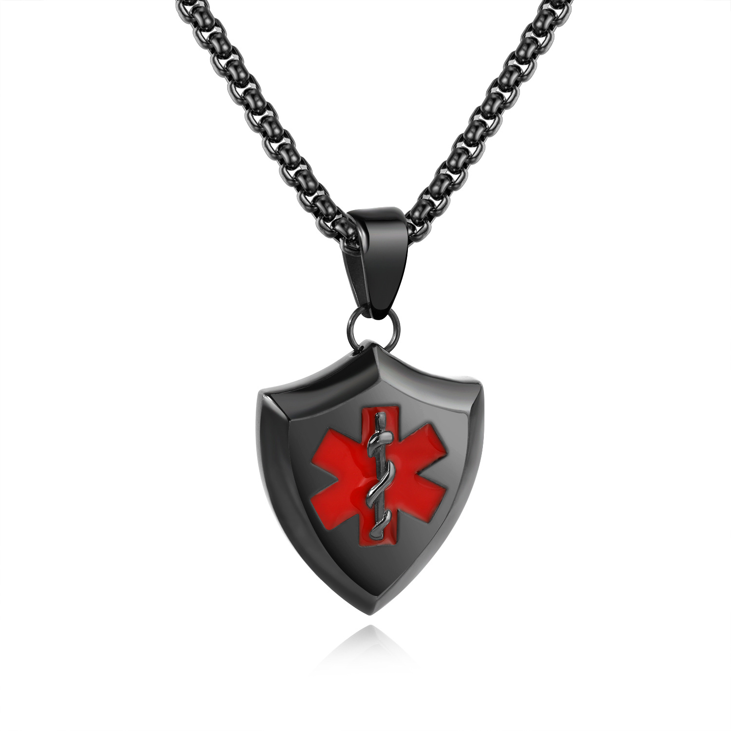 Men Pendant Western style trend stainless steel Snake stick medicine Sign Tag