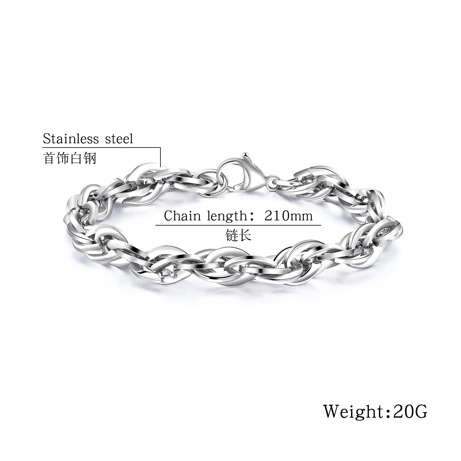 Western style fashion Men personality Multi-layer Texture Titanium steel Bracelet