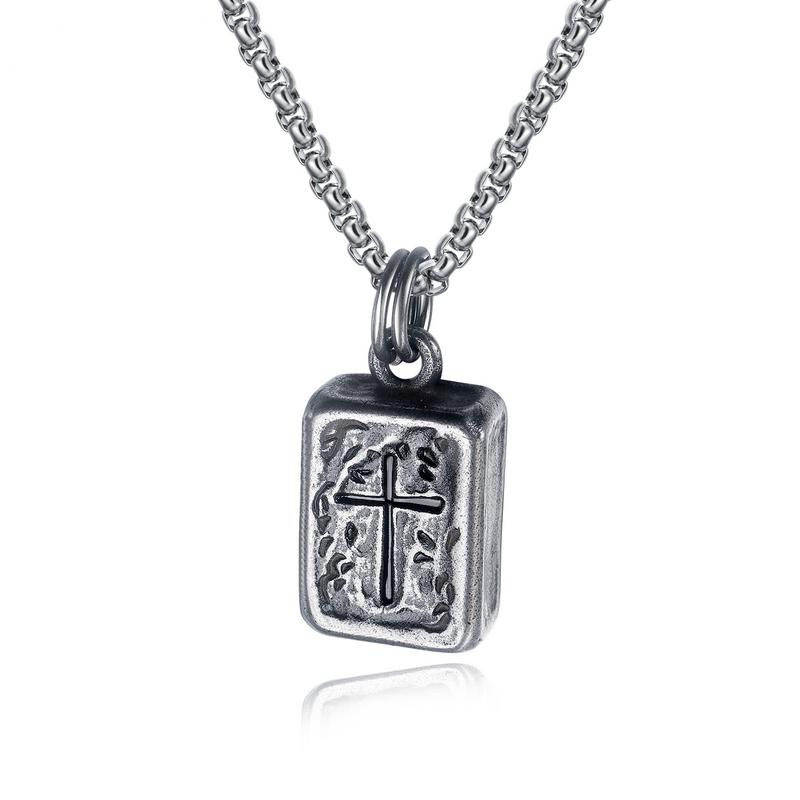 Men stainless steel Titanium steel Pendant Europe and America personality Casting cross necklace