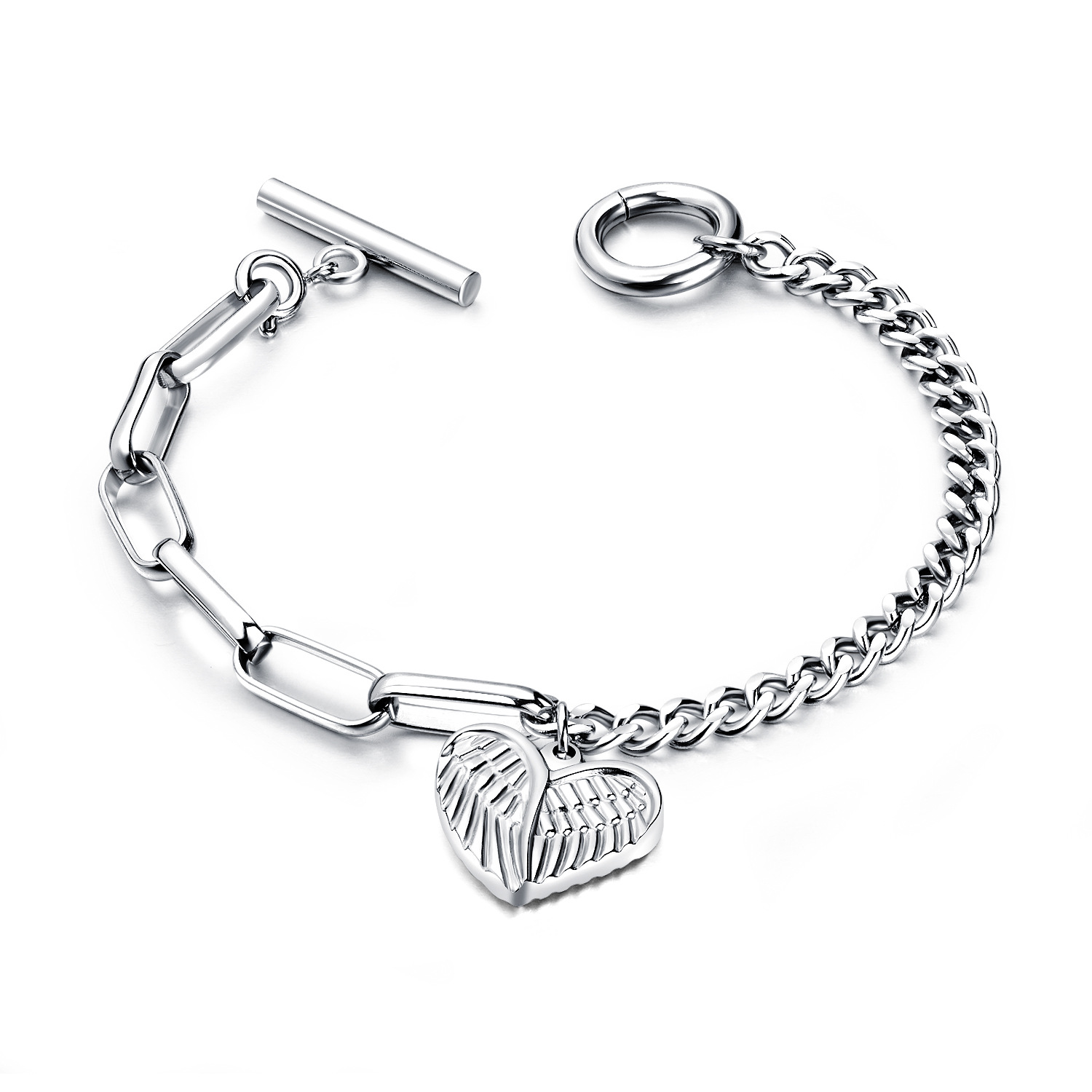 Ms temperament Wild jewelry Rose gold Love Bracelet fashion Titanium steel accessories