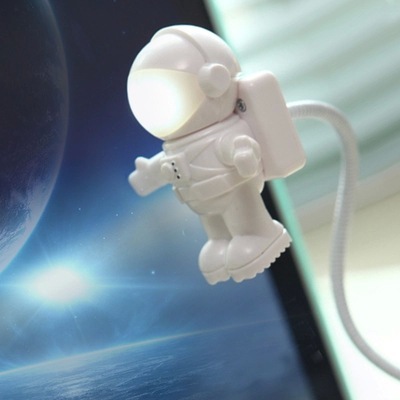 New Astronaut Spaceman USB LED Adjustable Night Light For Computer PC Lamp Desk Light Pure White