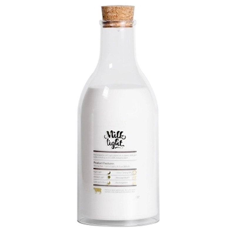 Creative Milk Bottle Night Light USB Charger Bedside LED Lamp Help Sleep Atmosphere Lamp